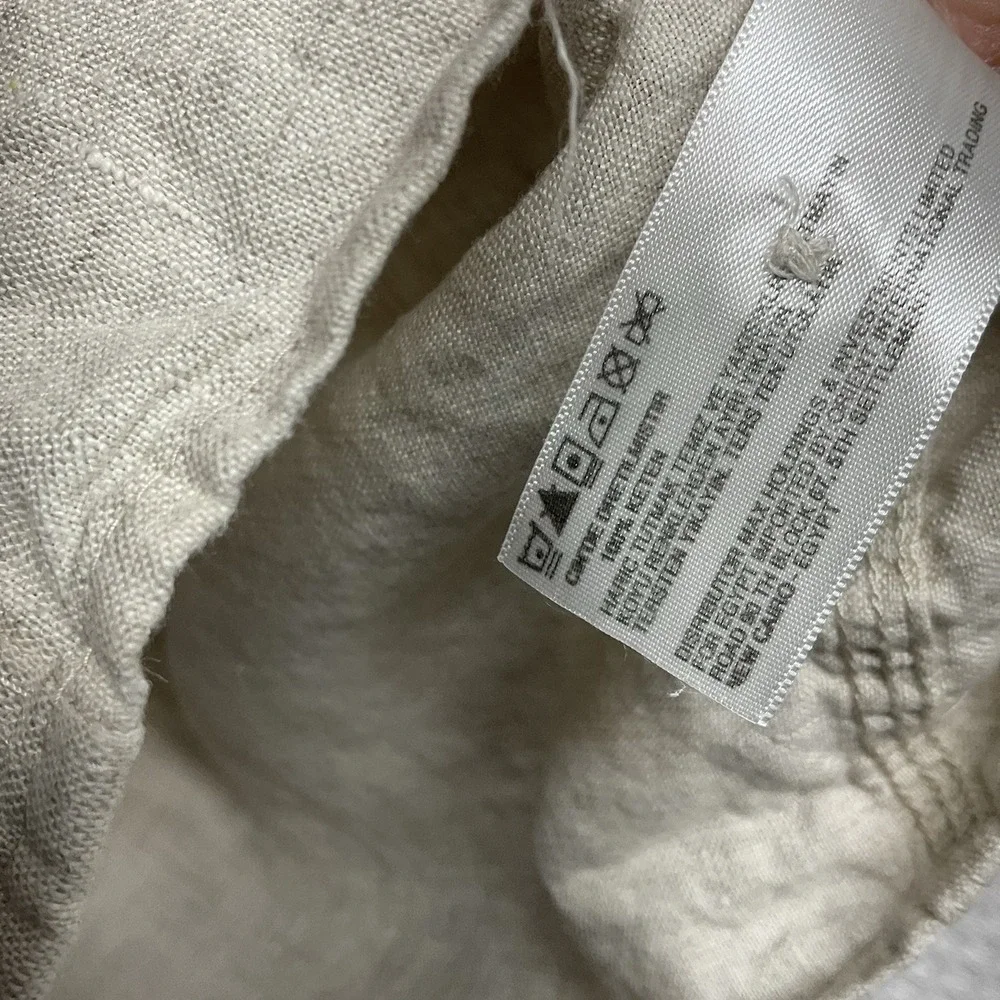 It's LINEN Button Down Shirt Women's Size XL Beige Short‎ Sleeve Safari Travel